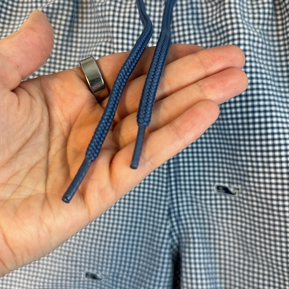 Vineyard Vines Whale Logo Blue and White Gingham Swim Trunks Size L - Picture 5 of 16